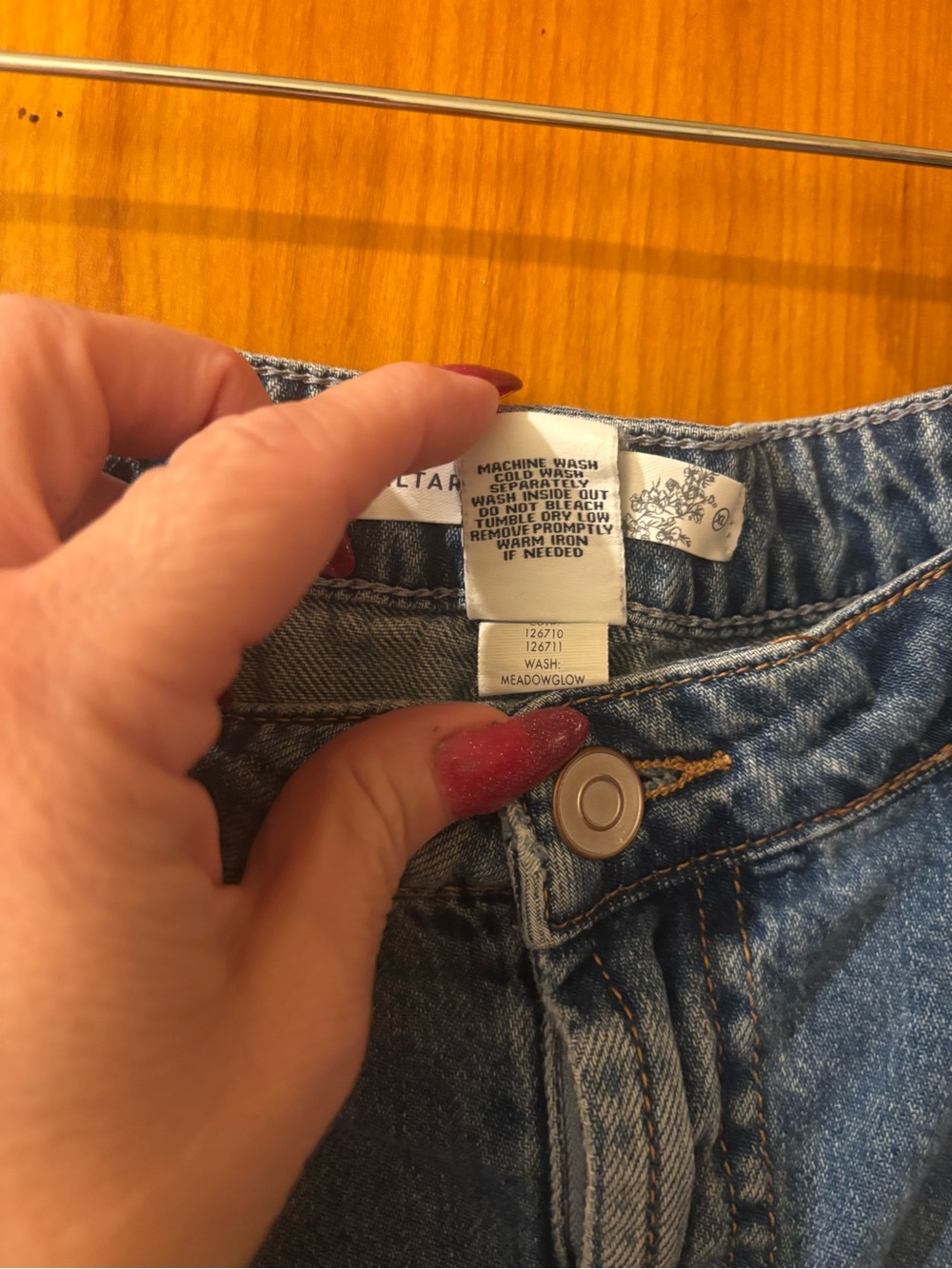 Altar'd State Light Blue Denim Circle Skirt - Picture 4 of 4
